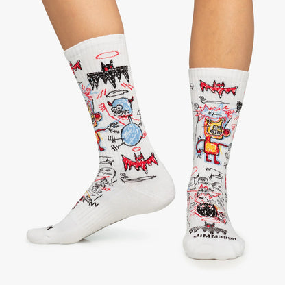 Chaussettes Athletic Basquiat Batman - Mi-Mollet